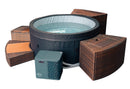 Vasca Idromassaggio Bagno di Ghiaccio da 3°C a 42°C Ø156x70 cm con Mobili 3kW NetSpa Ice Grigia