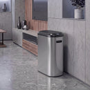 Pattumiera Automatica con Sensore a Infrarossi 50 L 45,7x24,5x61,4 cm Anti-Impronta con Chiusura Ammortizzata in Acciaio Inox Argento      