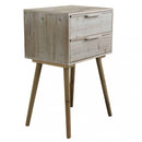Mobiletto con 2 Cassetti 50x37x80 h cm in Legno di paulownia Tortora