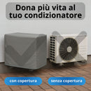 Copri Condizionatore da Esterno Impermeabile Taglia XL in PVC Finitura Liscia Grigio
