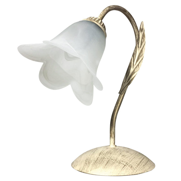 acquista Lampe 1xE14 Ivoire Doré Cadre Verre Éponge Blanc E-Energy Amelia