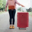 Set 4 Valigie Rigide Trolley Bagaglio con Beauty Case da Viaggio Easy Roll Bordeaux      