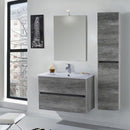 Mobile da Bagno Sospeso con Colonna Mazzoni Maiorca Light Grigio Cemento P18x70 cm