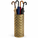 Portaombrelli Rotondo 20x54 cm Design Moderno per Ingresso in Metallo Oro     