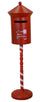 Boîte aux lettres ronde de Noël Père Noël H110 cm en fer rouge