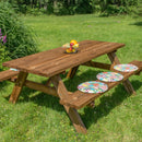 Tavolo con Panche da Campeggio 177x154x74 cm in Legno