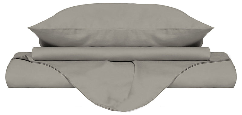 Copripiumino Matrimoniale con Sacco e Federe Tinta Unita Grigio