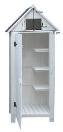 Casetta Box da Giardino 77x55xH179 cm in Legno di Abete 10mm Bianco Armoire