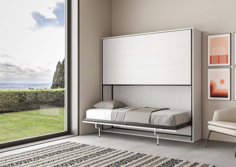 Letti Singoli a Scomparsa Salvaspazio Orizzontale Kando H191 cm Bianco