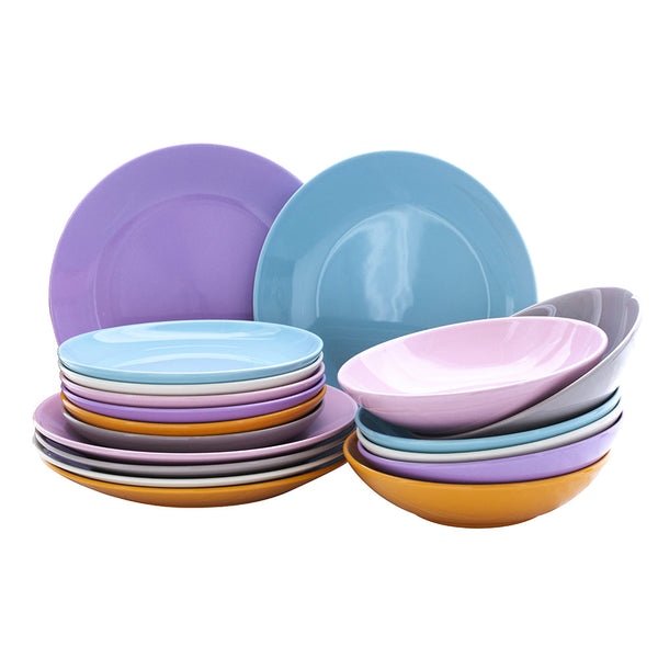 acquista Assiette De Service 18 Pièces En Grès Kaleidos Mix & Match