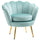 Fauteuil rembourré 76x67x74 cm en tissu effet velours bleu clair