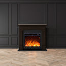 Camino Elettrico da Pavimento 107,2x95,2x24,5 cm Effetto Fiamma 1500W Sined Siena Wenge