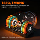 Set Manubri Pesi Regolabili e Antiscivolo 2-10 kg con Base 29,5x13,6x13,6 cm in Acciaio Multicolore      