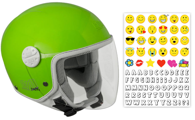 Casco Demi-Jet per Bambini Visiera Lunga CGM Varadero Smile 206S Verde