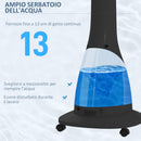 Ventilatore Nebulizzatore 90W a 4 Ruote con Serbatoio 3L 3 Modalità e 3 Velocità 50x40x125 cm Bianco e Nero  