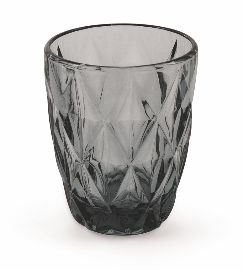 Set 6 Bicchieri Ø8x10 cm in Vetro Villa d'Este Home Tivoli Quarzo Grigio