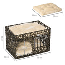 Cuccia per Gatti 2 Ripiani 56x41x45 cm in Vimini Sintetico Marrone