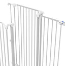 Cancelletto per Cani a 3 Pannelli Pieghevoli 206x120 cm Doppio Blocco in Acciaio e Plastica Bianco  