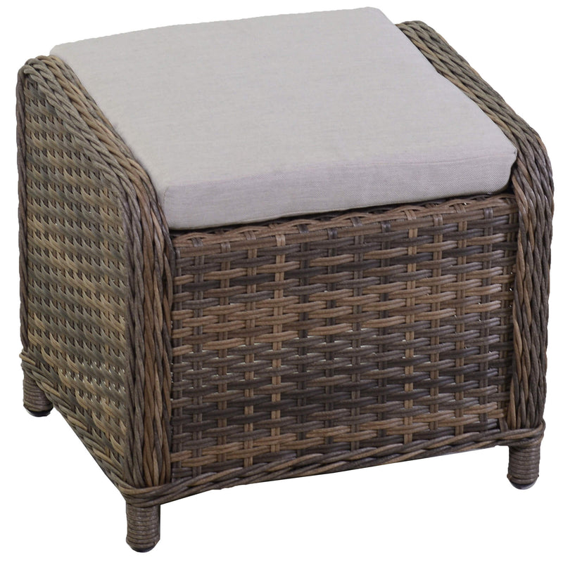 Set da Giardino Poltrona Pouf e Tavolino in Polyrattan Baltimora