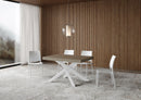 Tavolo Allungabile 140-244x90x77 cm Volantis Tortora Telaio Bianco 