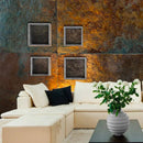 Set 2 Mensole Cubo da Parete Quadrato in Fibra di Legno Ginevra Viola Melanzana