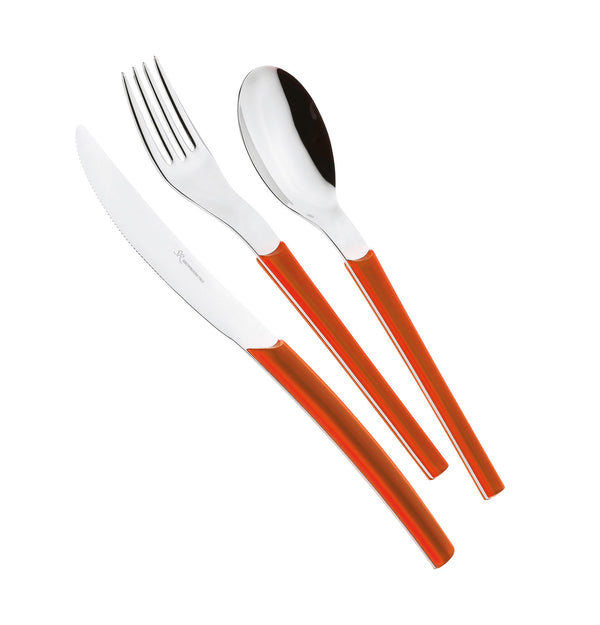 prezzo Servizio Set di Posate 24 pezzi in Acciaio Inox Eme Loto Arancio 1665C