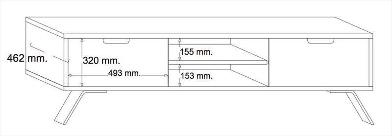 Mobile TV 2 Porte 2 Nicchie 47x156x50cm TFT  Palma Noce