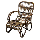 Poltrona da Giardino in Rattan 86x68H82cm con Poggiapiedi Marrone
