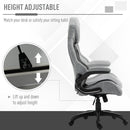 Sedia da Gaming Girevole Reclinabile in Similpelle  Nera e Grigia