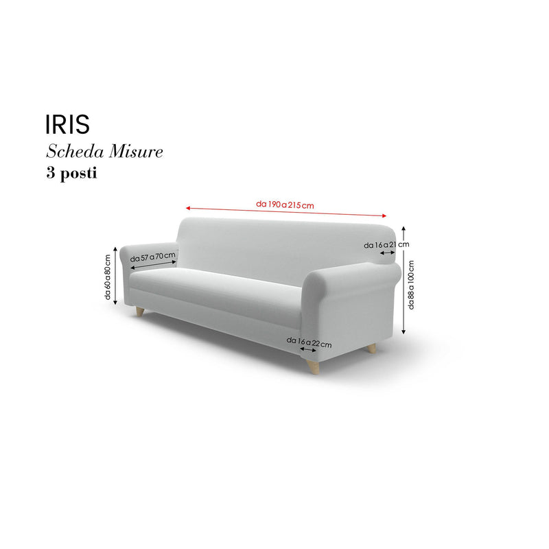 Copridivano Elasticizzato in Poliestere Iris Grigio Scuro Varie Misure
