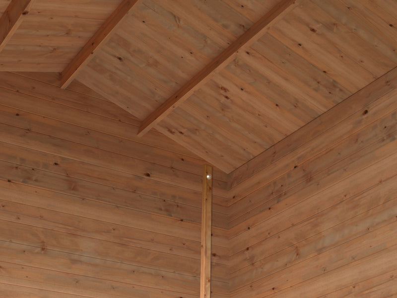 Casetta Box Da Giardino 250x250x194-235A cm Porta Doppia con Serratura Arisa in Legno di Abete Marrone