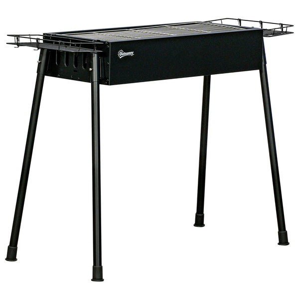prezzo Barbecue a Carbonella 94x39x70 cm 2 Griglie e Cestini Laterali in Acciaio e Metallo Nero