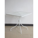 Tavolo da Giardino in Ferro Quadrato 80x80x71cm Ronna Bianco