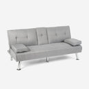 Divano Letto Clic Clac 165x77x76 cm in Poliestere Grigio chiaro