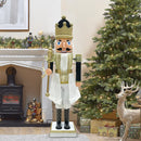 Soldato Schiaccianoci Natalizio H120 cm con Luci Suoni e Movimento Nero e Oro