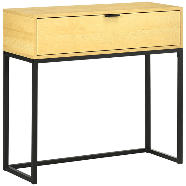 online Consolle 1 Cassetto 80x30x76 cm in Legno e Acciaio Legno e Nero