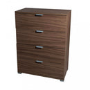 Cassettiera 4 Cassetti Tinta Noce 60x38x85 h cm in Truciolare bilaminato Marrone