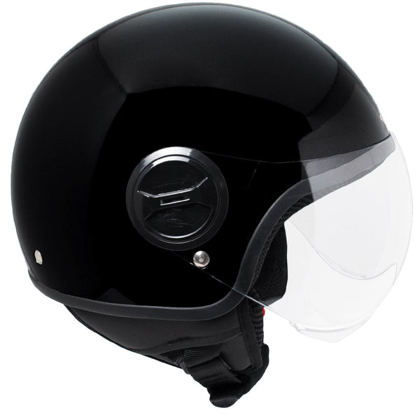 sconto Casque Demi-Jet Scooter Ska-P 1 WH Wolli Visière en forme de métal noir