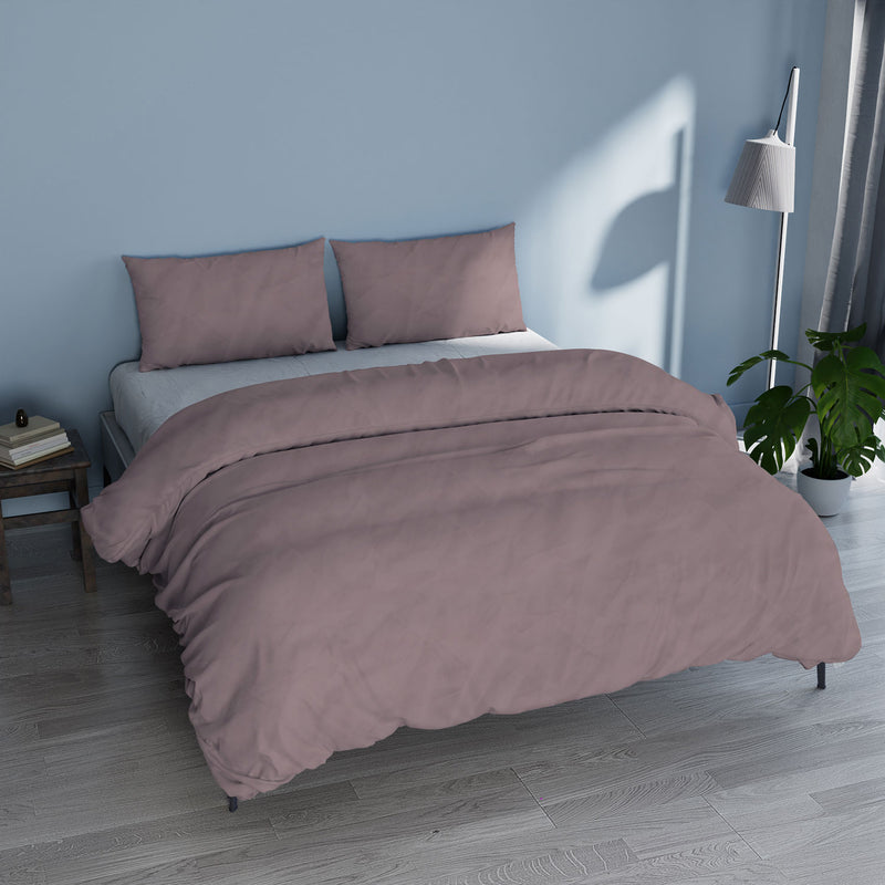 Copripiumino con Sacco e Federe Linea Water Washed Rosa Antico