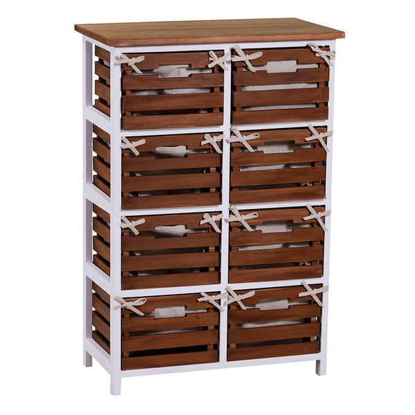 Commode 8 tiroirs en bois 58x30x85 cm Atena noyer et blanc acquista