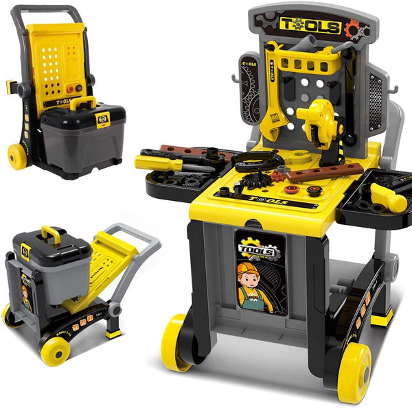 prezzo Banco da Lavoro per Bambini 80x33x91 cm con Accessori  Giallo e Grigio