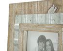 Cornice Wody 21,5x3x26,5 cm in Ferro e MDF Naturale e Argento