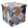 Pouf pliable en maroquin bleu carré cm 38x38xh38 en simili cuir
