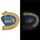 Insegna in metallo blu giallo con led cm 46,5x45,8x5