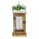 Lanterna di Natale in legno e illuminazione L15xP15xH39 cm