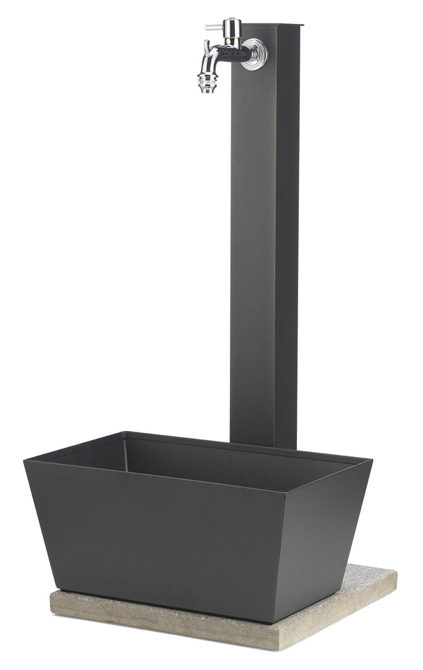 sconto Fontaine de jardin avec robinet de lavabo et socle anthracite Belfer 42/QVR
