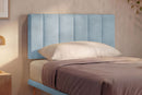 Letto Singolo con Rete Rivestita Microfibra Azzurro Tessis Testata Vertical Varie Misure