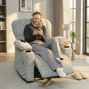 Poltrona Relax Elettrica 96x90x105 cm Reclinabile 150° con Poggiapiedi Seduta Ampia in Velluto Grigio      