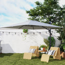 Ombrellone a Sbalzo con Manovella 365x297x256 cm con Base a Croce Grigio Chiaro   