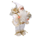 Babbo natale in tessuto bianco e oro cm xh45